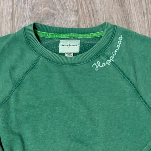 Women's American Eagle Green "Happiness" Sweatshirt - XS - Picture 2 of 7